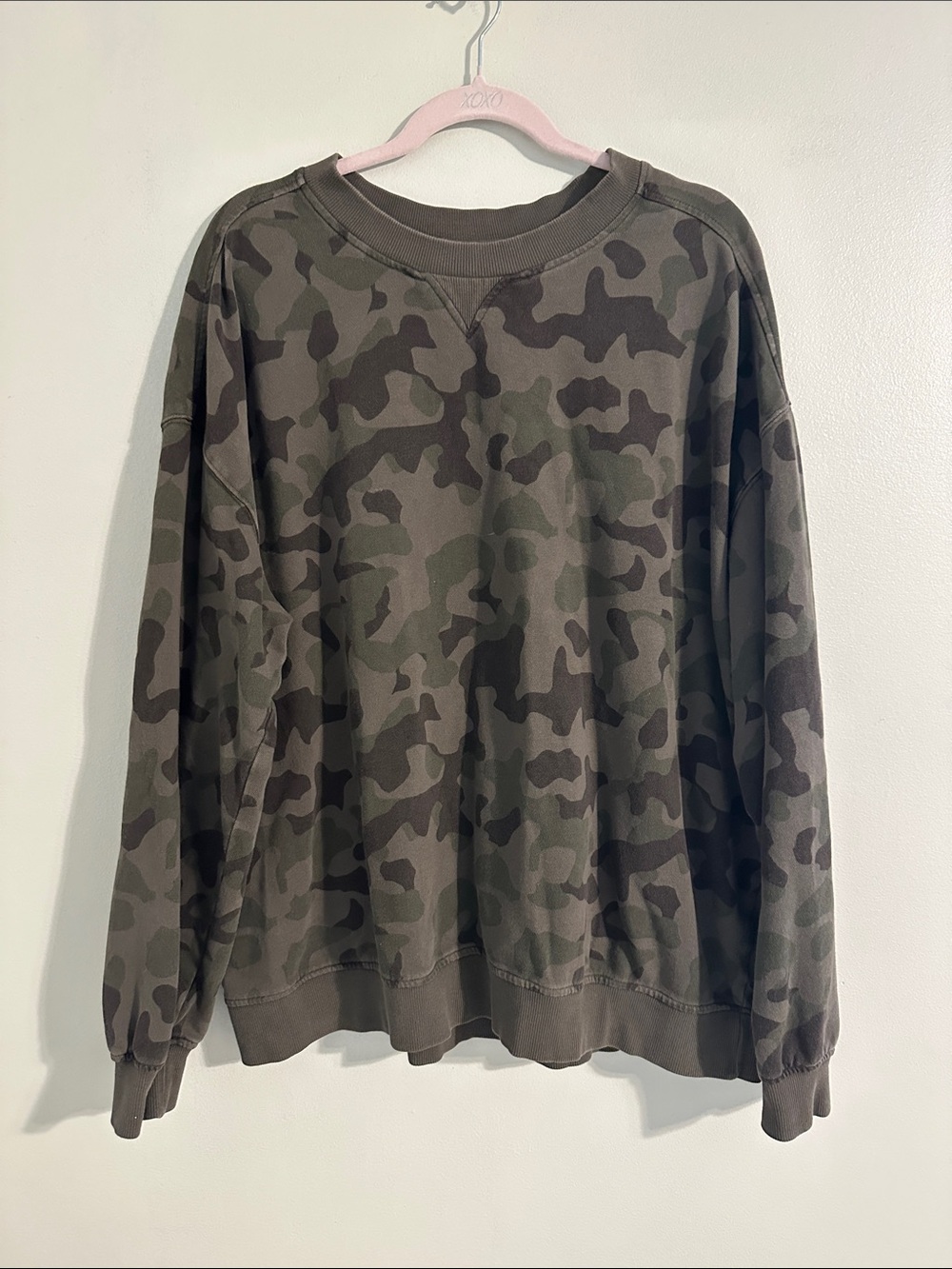 Goodfellow & Co Olive Camo Crewneck Sweatshirt
